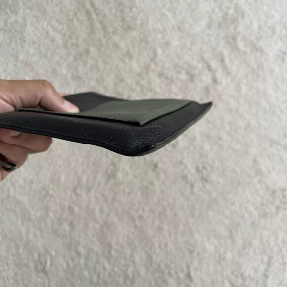 Coach Tech Envelope Case In Pebbled Leather 64491 Black/Green - Picture 7 of 7